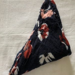 Fuzzy floral scarf